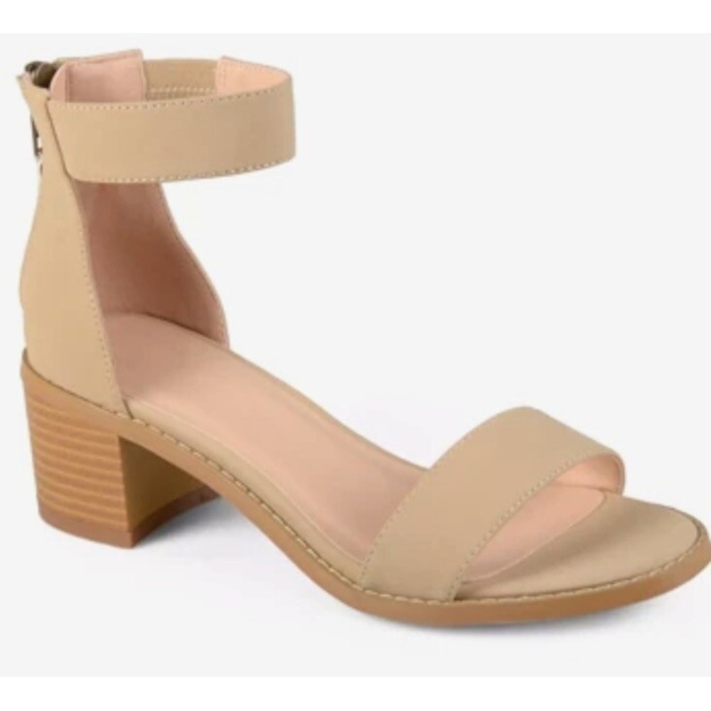 Journey Collection Womens Percy Ankle Strap Sandals Beige Sz 9